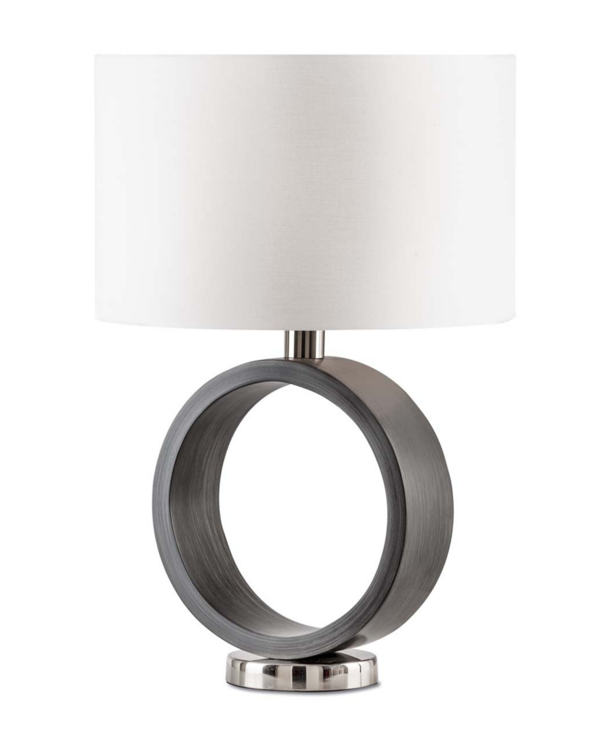 Nova Of California Tracey Ring 24" Switch Table Lamp In Brushed Nickel,charcoal Gray