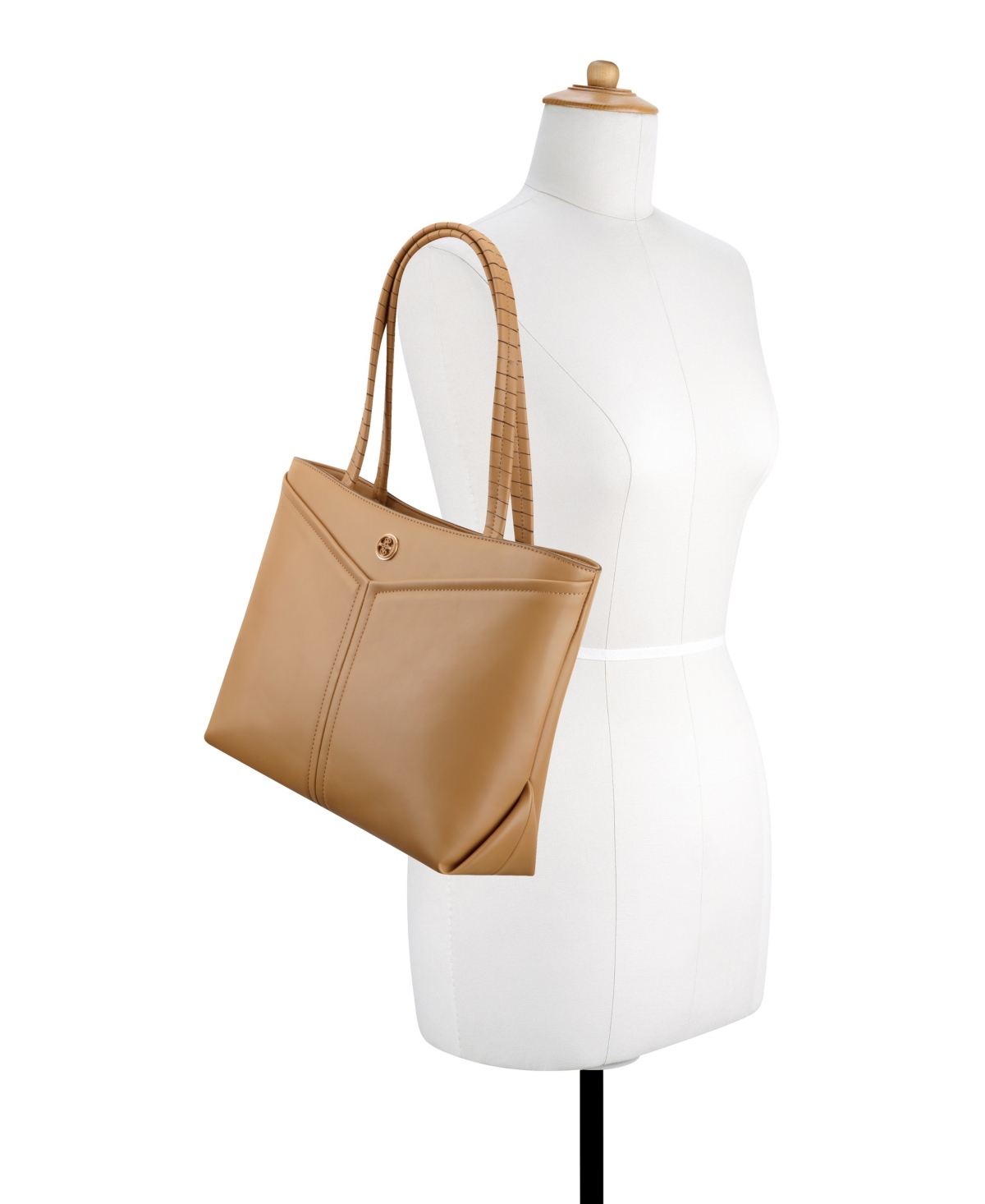 Nine West Erina Triple Compartment Tote Bag In Dark Camel