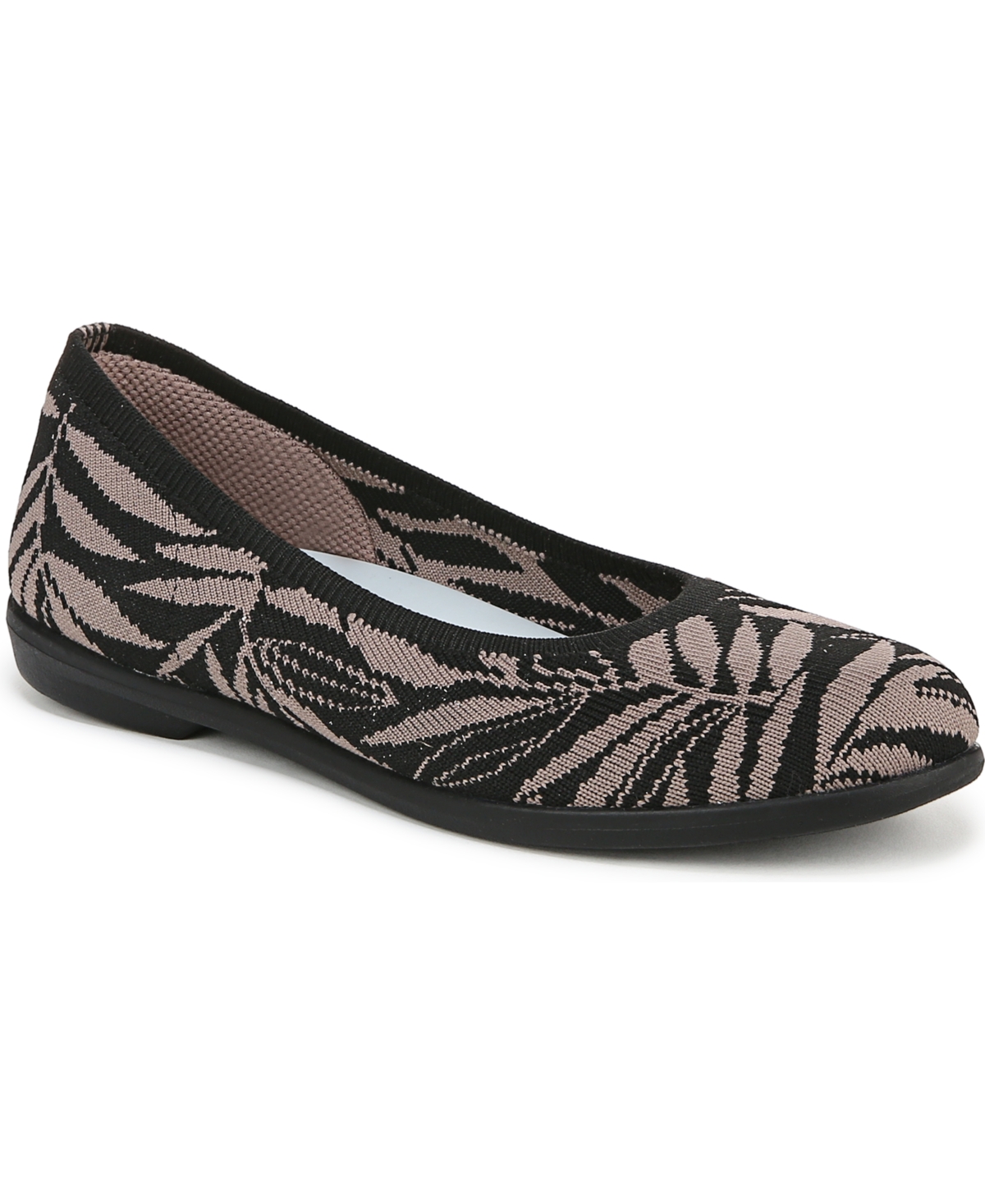 Bzees Women's Kit 2 Washable Round Toe Ballerina Flats In Black Knit Fabric