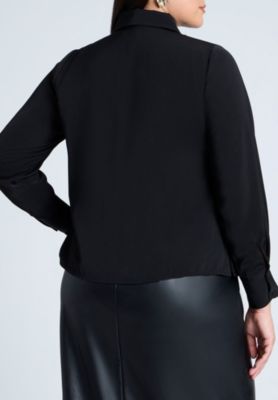 Women's Collared Shirt With Lace-Trimmed Placket