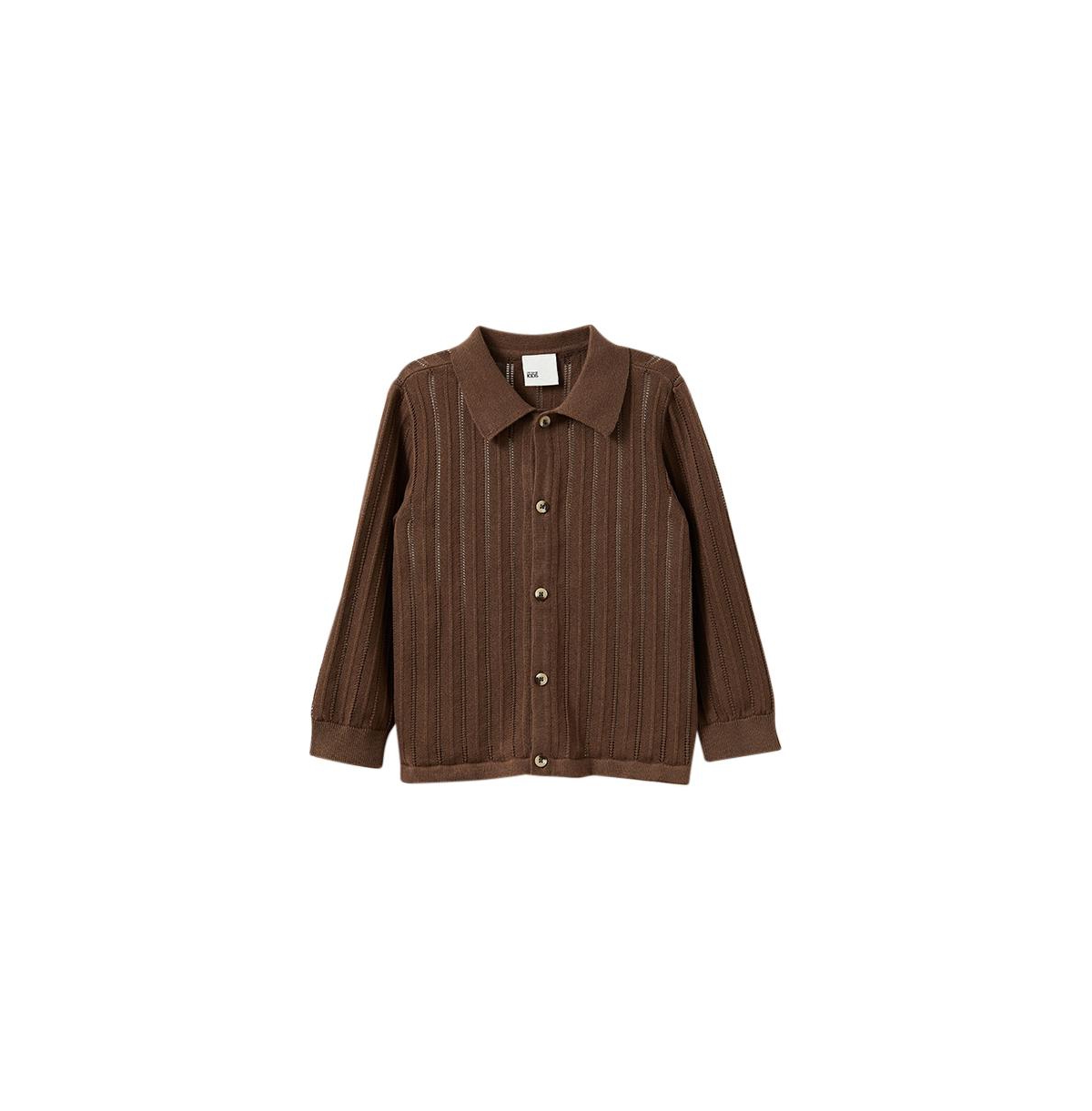 Cotton On Little Boys Little/Big Cabana Knitted Long Sleeve Shirt -pointelle