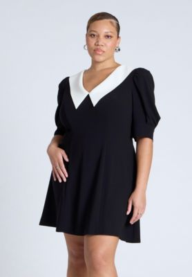 Women's Contrast Collar Mini Dress