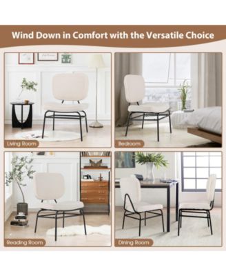 GOUUN Upholstered Accent Chair Sherpa Reading Chair with Sponge Padding