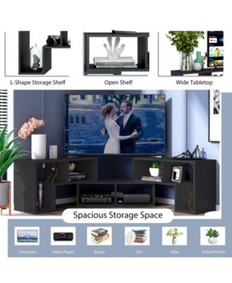 GOUUN 3 Pieces Adjustable TV Stand for TVs up to 65 Inch with Shelves