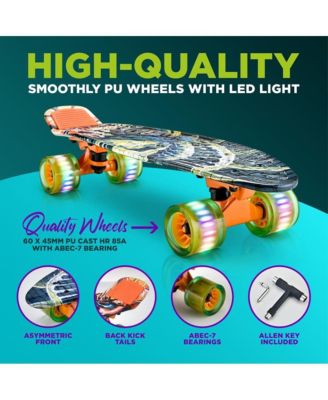 6'' PP Deck Skateboard, Mini Cruiser Skateboard for Kids, Teens, and Adults