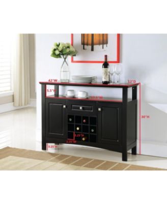 Syracuse Black Wood Buffet/Wine Cabinet