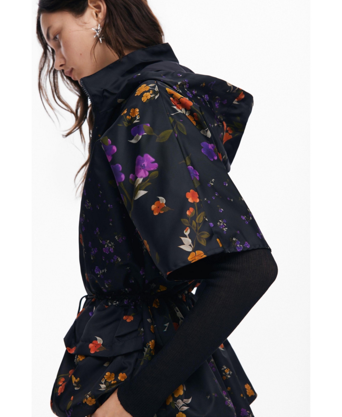 Desigual Women's Petal zipper poncho