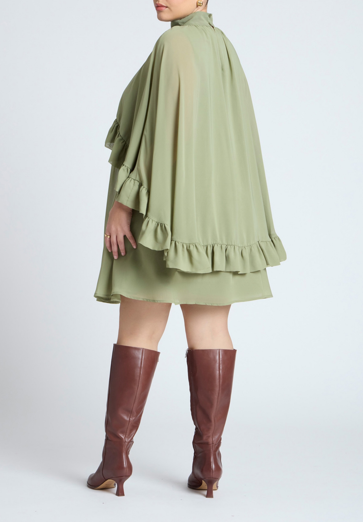 Eloquii Plus Size Cape Ruffle Mini Dress