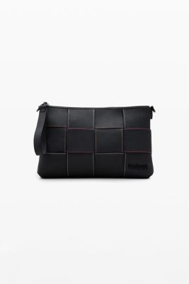 Women's Braided crossbody bag M with topstitching