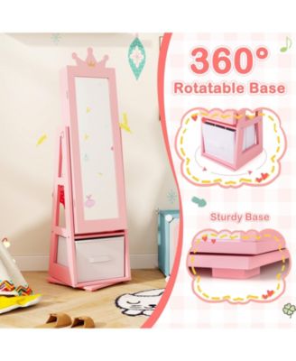 Kids Jewelry Armoire Cabinet with Large Storage Capacity and Swivel Base