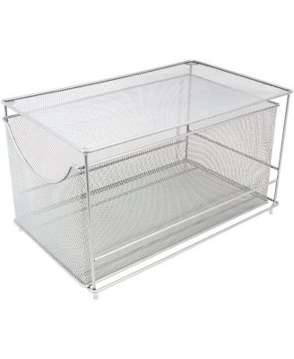 Metal Mesh Cabinet Organizer with Pull-Out Drawers - Ideal for Countertop, Cabinet, Pantry, Under the Sink, Desktop and More (Silver 1 Drawer