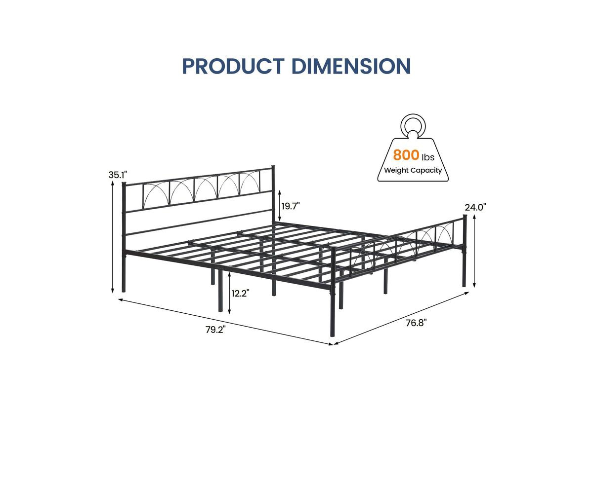 gaomon Bed Frame with Headboard, 12.2