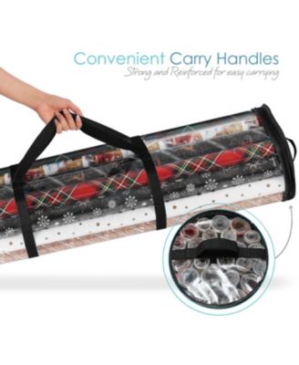 Premium Holiday Gift Wrapping Paper Storage Organizer Bag - Fits Up To 14 Rolls of 40”