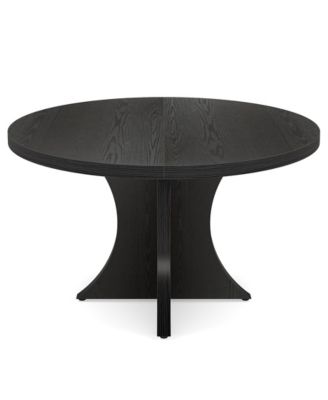 47.24-Inch Wood Farmhouse Kitchen Round Dining Table for 4-6, Small Dinner Table