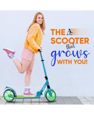 Renegade Kick Scooters for Kids Teenagers Adults- 2 Wheel Kids Scooter with Adjustable T-Bar Handlebar - Alloy Anti-Slip Deck - Portable Folding Scooters for Kids with Carrying Strap