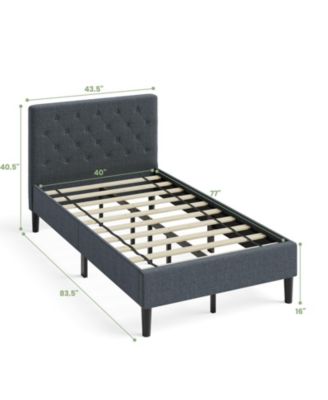 Upholstered Bed Base with Button Stitched Headboard