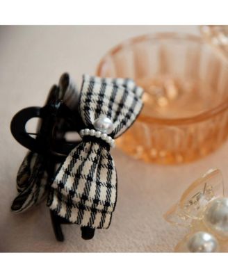 Large Clip - Black Checkered Pearl