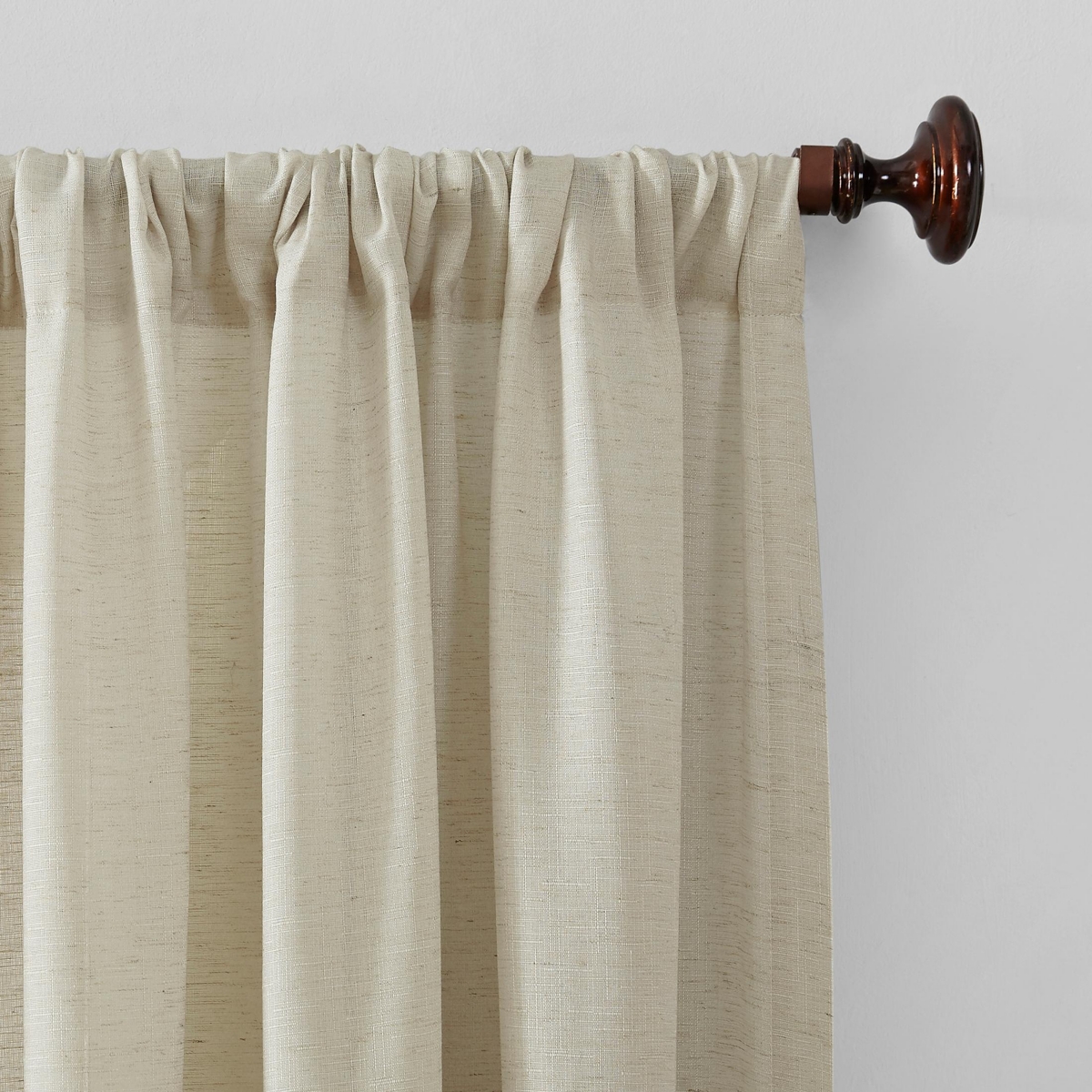 Amalfi Linen Blend Textured Semi-Sheer Rod Pocket Curtain Panel