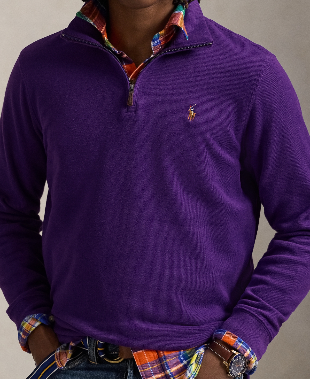Polo Ralph Lauren Men's Estate-Rib Cotton Quarter-Zip Pullover