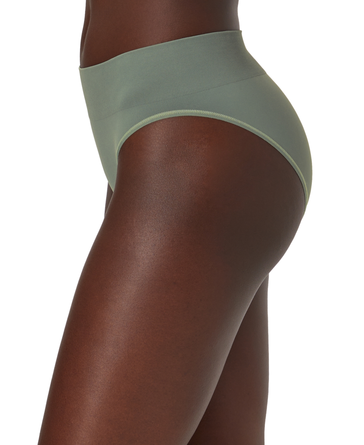 Shop Maidenform M Seamless High Leg Bikini Underwear Dm2317 In Pewter Green