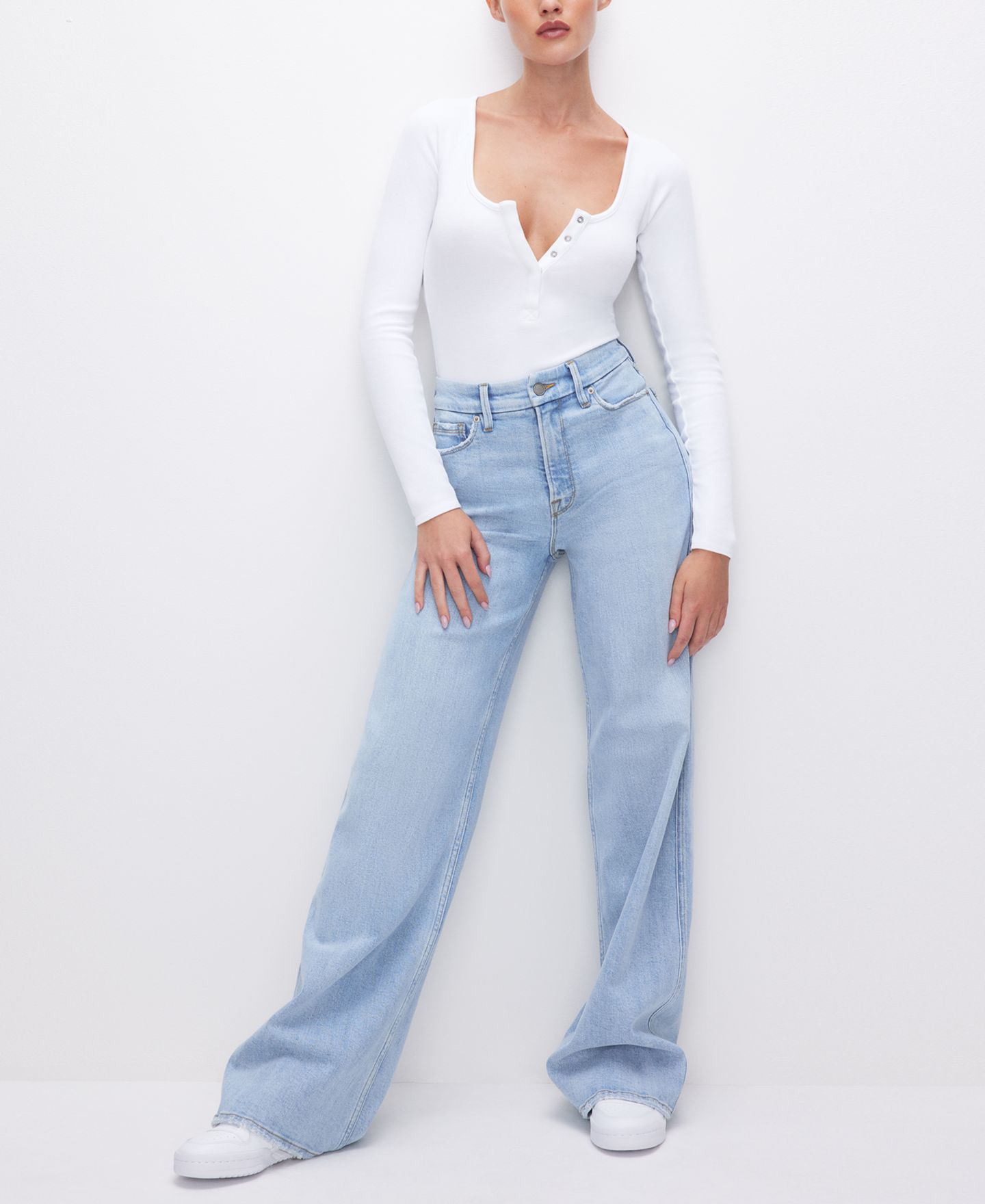 Женские джинсы Good American Good Skate High-Rise Wide-Leg Jeans, Regular & Plus Size — фото 1