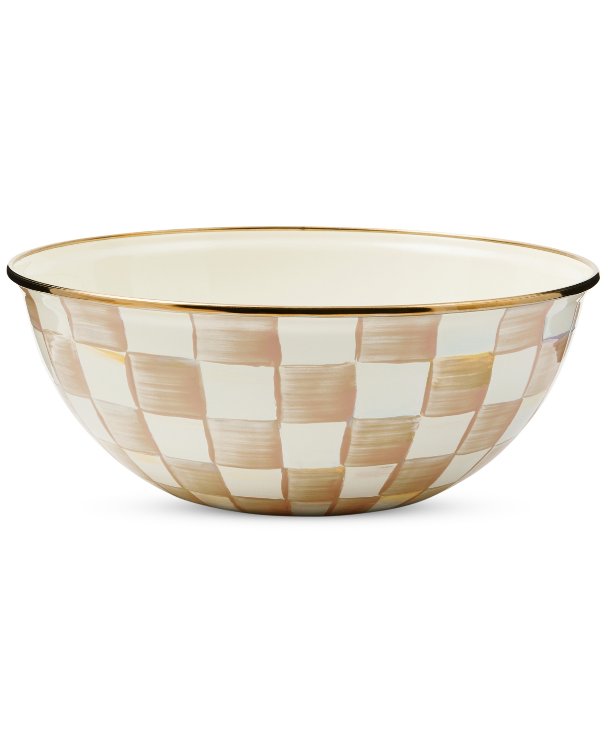Mackenzie-childs Mocha Check Medium Everyday Bowl, 80-oz. In Mocha