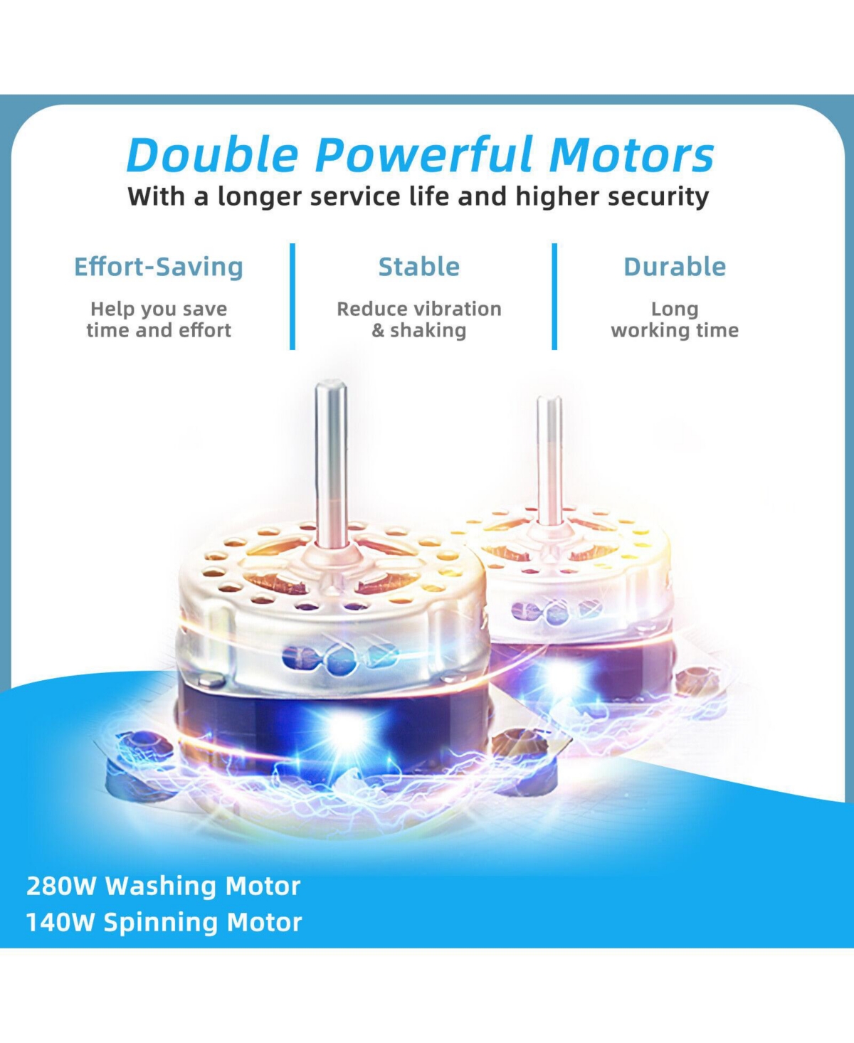 Gouun 26 Lbs Twin Tub Portable Washing Machine with Built-In Drain Pump