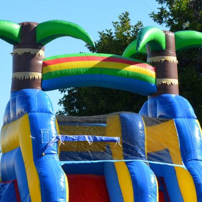 HeroKiddo 15  Ocean Shark Commercial Grade Inflatable Water Slide with Attached Splash Pool (No Blower Included)