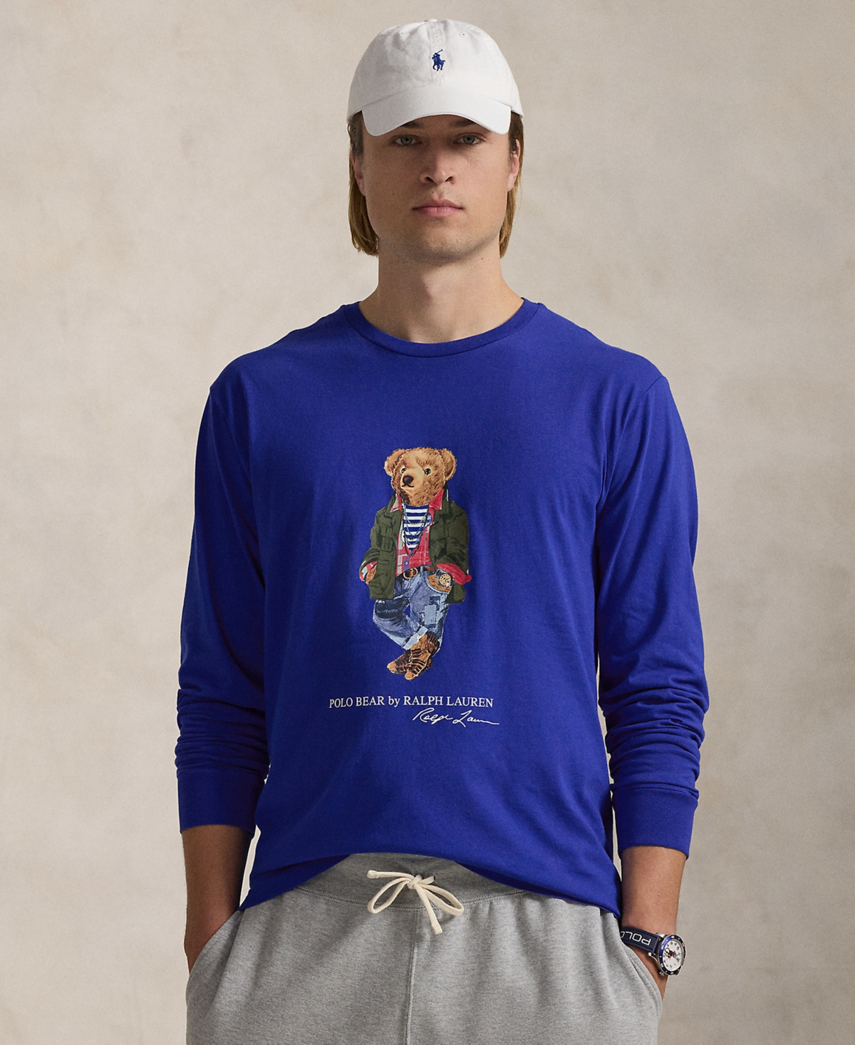 Polo Ralph Lauren Men's Big & Tall Polo Bear Jersey Long-Sleeve T-Shirt