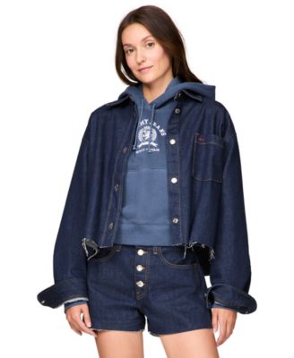 Tommy Jeans - Women's Cotton Cropped Denim Shirt Jacket