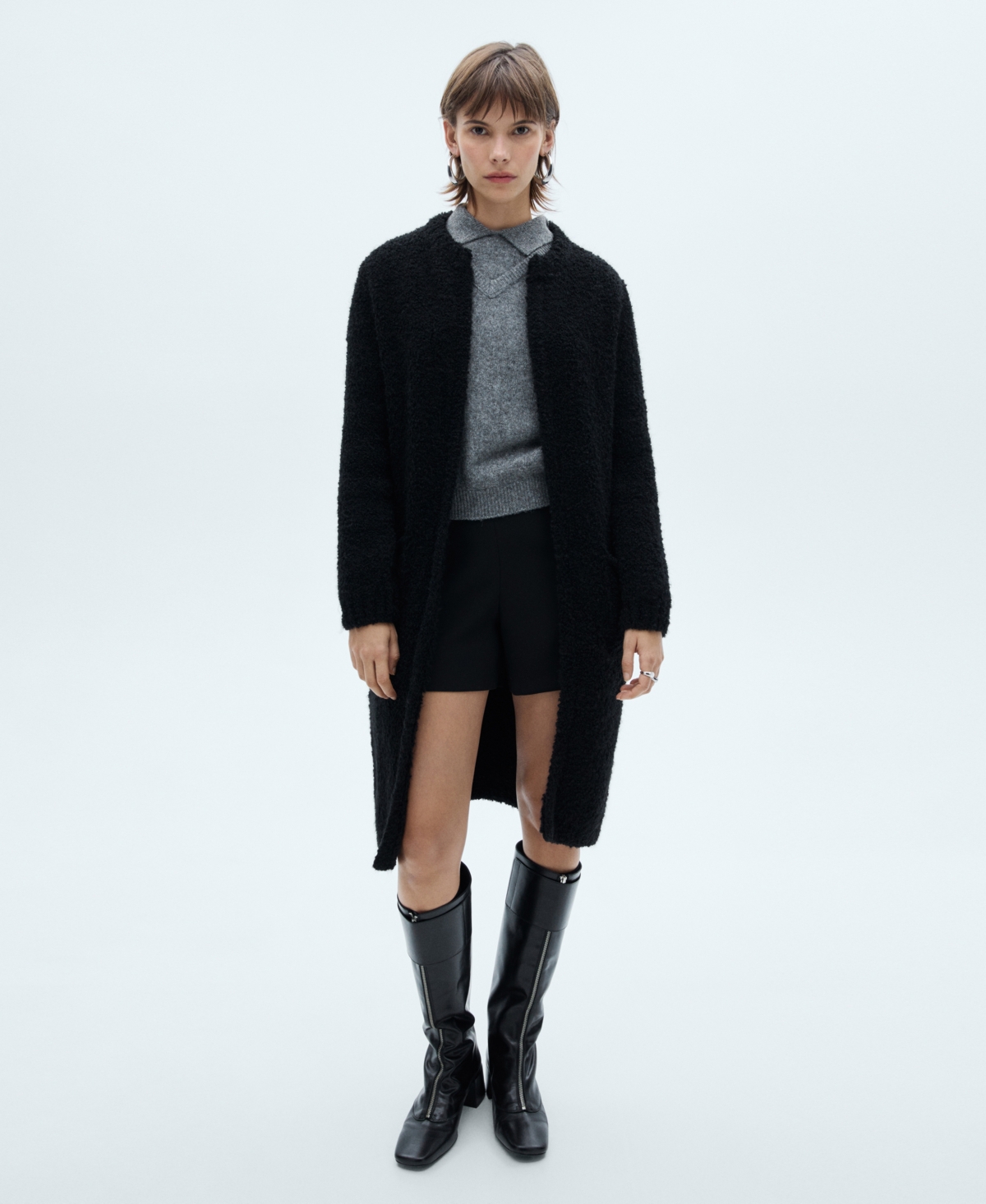 Mango Women's Boucle Knitted Cardigan