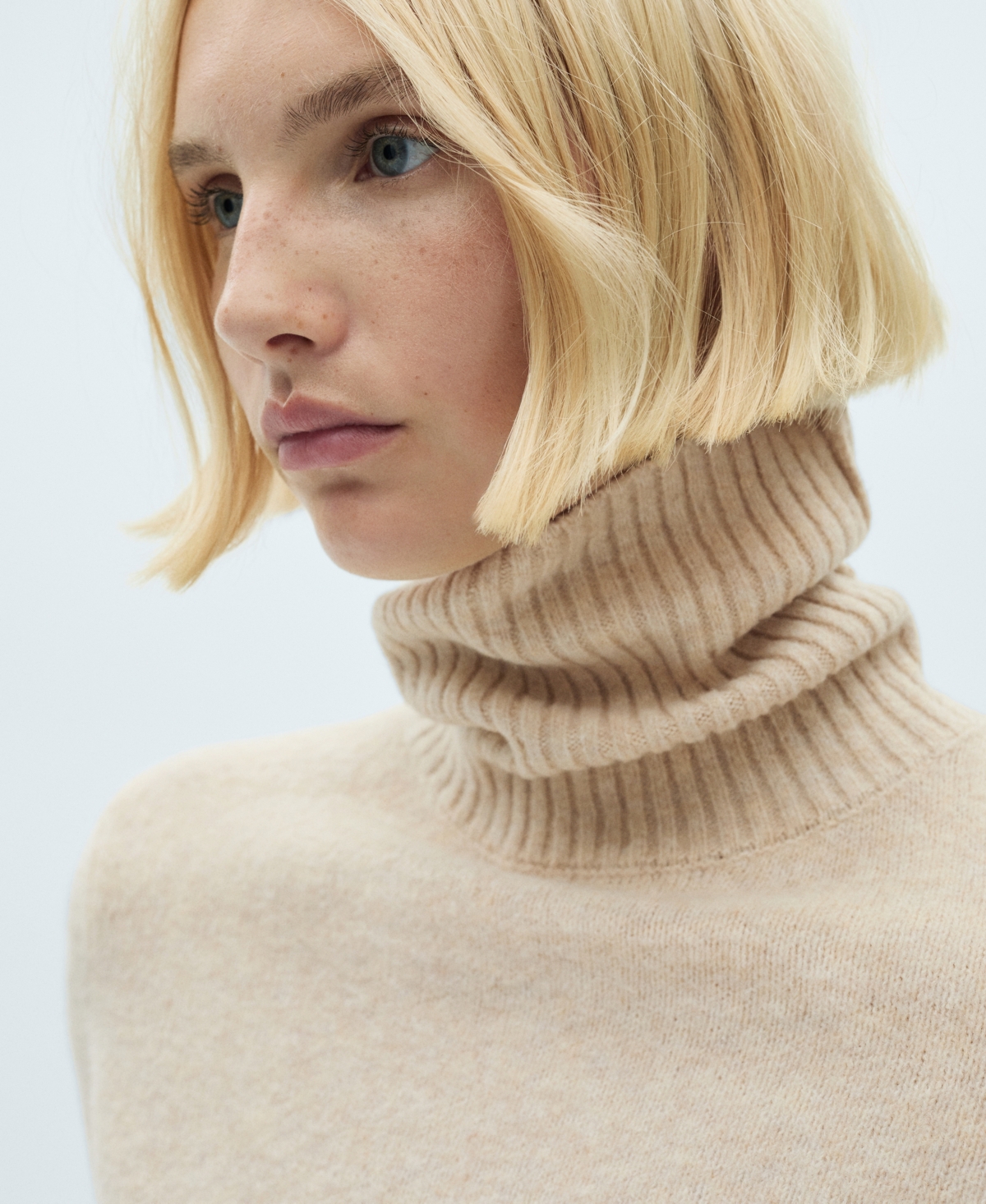 Shop Mango Women's Turtleneck Sweater In Ecru