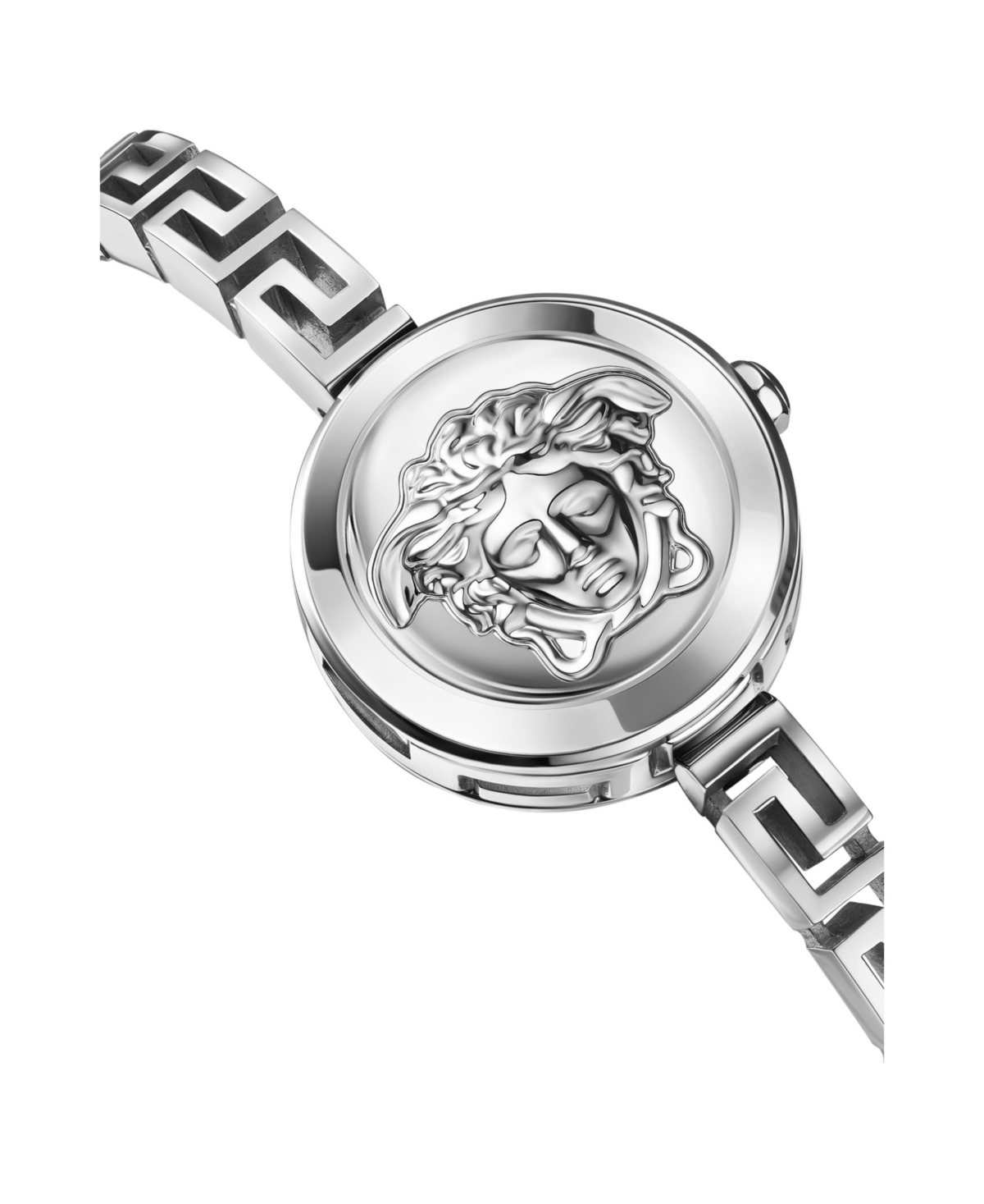 Versace Women's Medusa Secret Silver Stainless Steel Bracelet Watch, 25mm In Silver