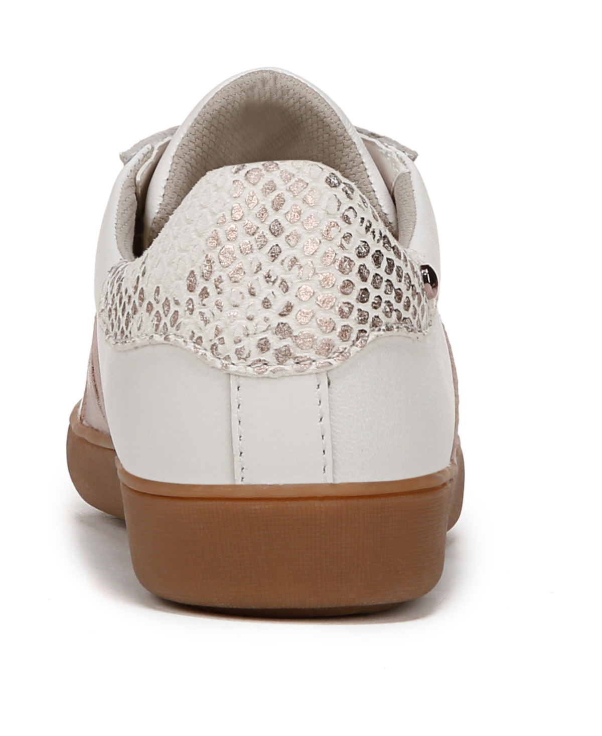 Shop Naturalizer Women's Medina Round Toe Lace Up Sneakers In Warm White,rose Gold Leather