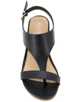 Women's Greatly Thong Almond Toe Wedge Sandals