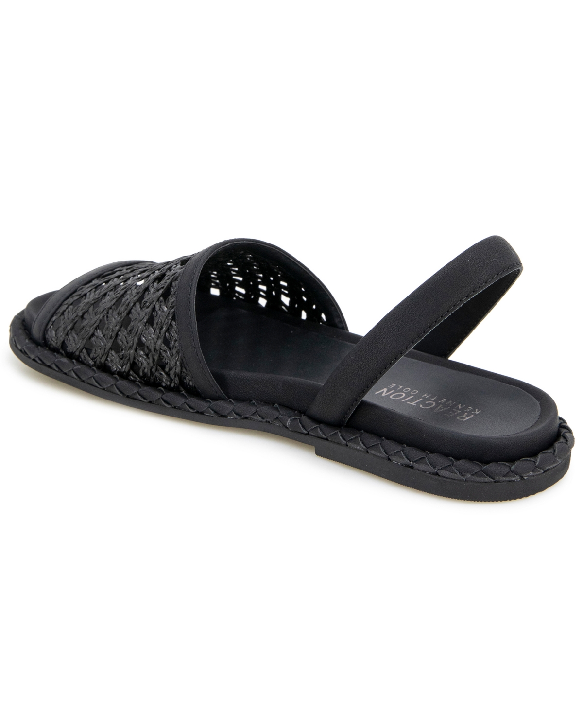 Kenneth Cole Reaction Women's Saavi Round Toe Sandals In Black Raffia