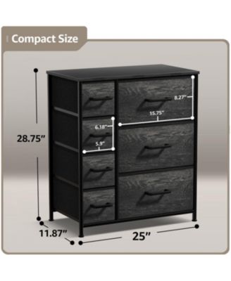 Dresser with 7 Drawers - Storage Chest Organizer with Steel Frame, Wood Top, Handles, Fabric Bins