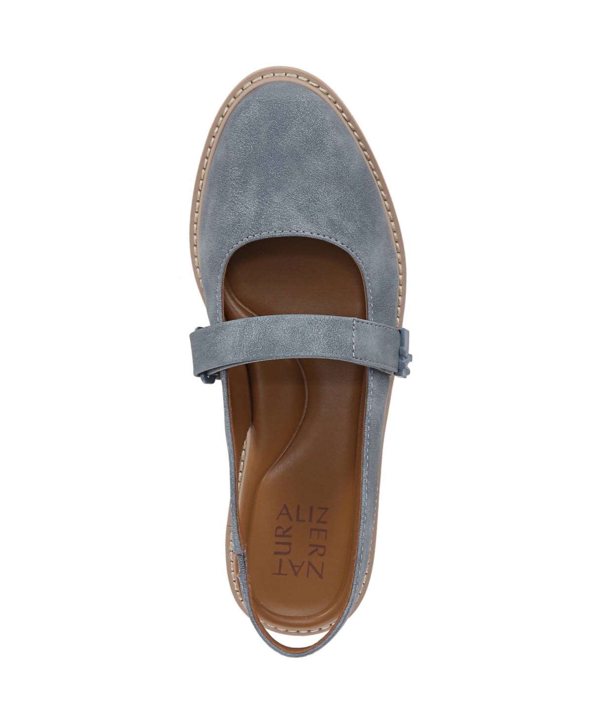 Naturalizer Women's Edison Mary Jane Platform Slingbacks In Mid Blue Faux Leather
