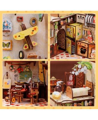 DIY Book Nook Kit DIY Miniature House Dollhouse Kit for Adult and Teens, Booknook Bookshelf Decor with LED Light, Gifts (Mole's Apartment