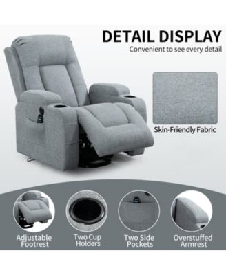 Up to 350 LBS Power Lift Recliner Chair, with Massage and Heating, USB, Cup Holders