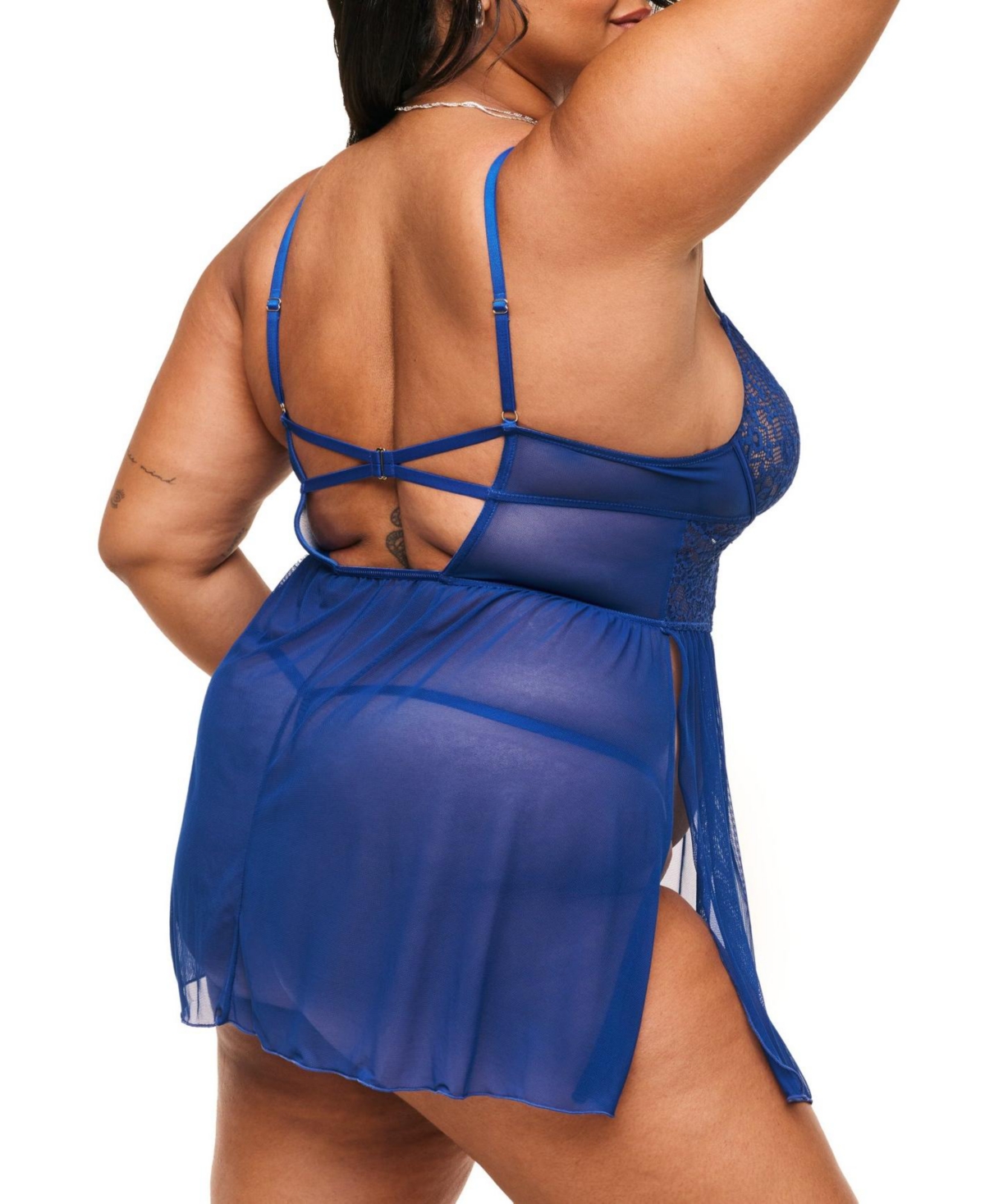 Adore Me Plus Size Rae Unlined Babydoll & G-String Set Lingerie