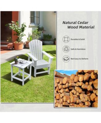 15 Inch Patio Square Wooden Slat End Side Table for Garden