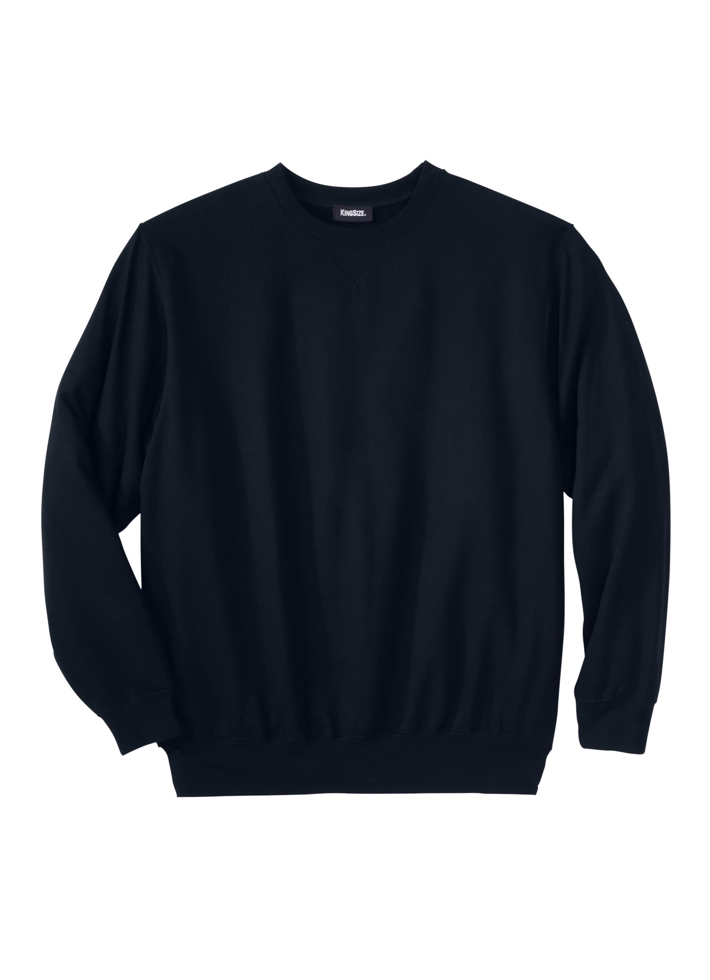 Мужская толстовка KingSize Ultra-Comfort Fleece Crewneck, цвет: Чёрный — фото 2