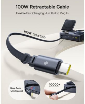 Nomos 5-in-1 Charging Station 140W, Qi2 15W Magnetic Wireless Charger with 100W Retractable Cable