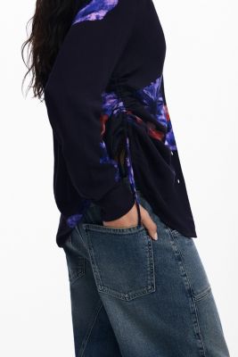 Women's Gathered floral fluid shirt