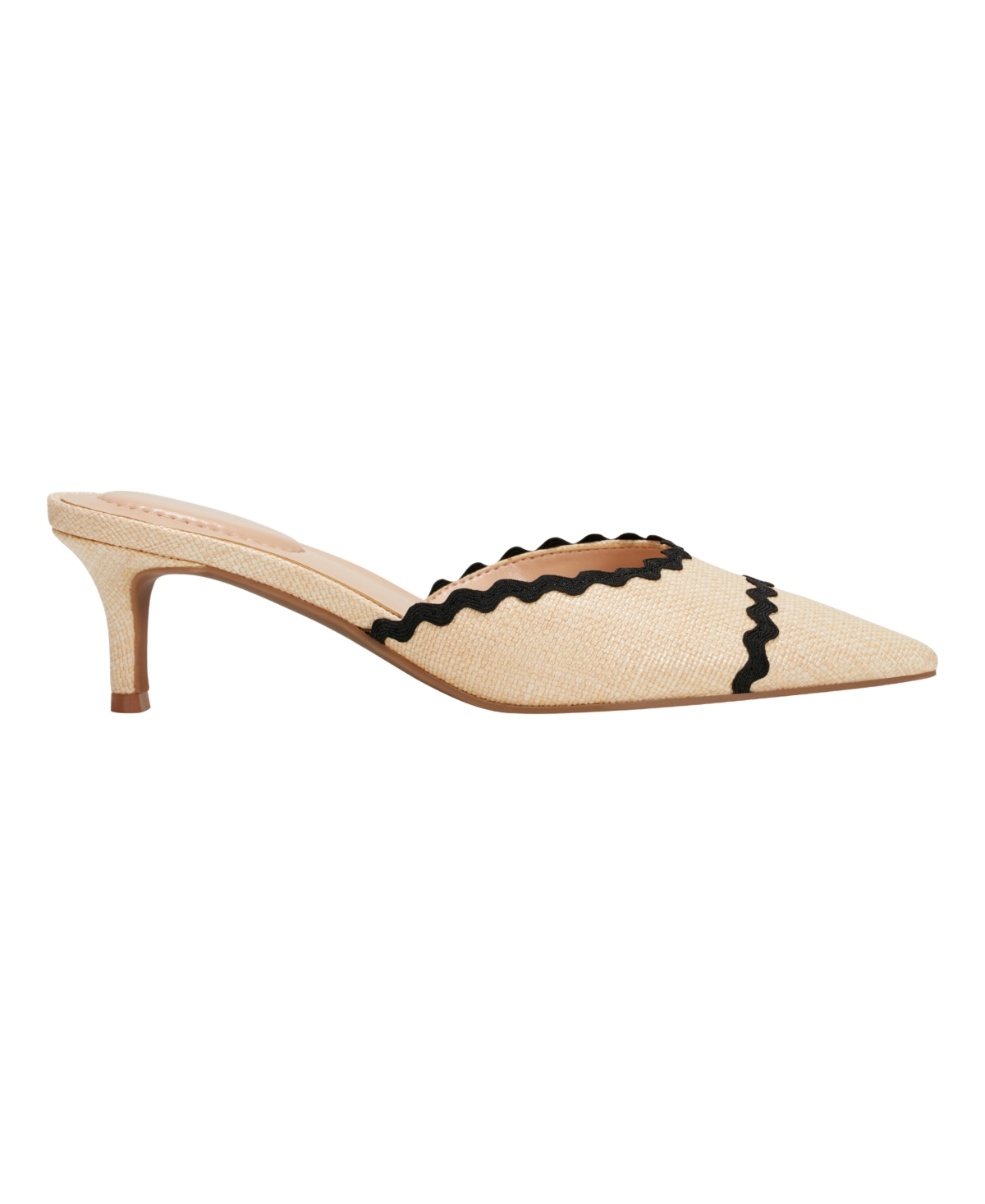 Shop Bandolino Women's Mymy Pointed Toe Kitten Heel Mules In Light Natural,black