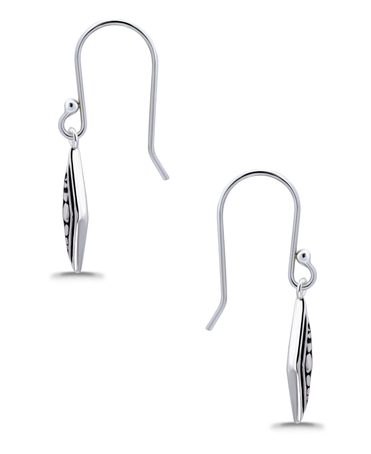 Macy's Oxidized Diamond Shape Drop Earrings In Silver