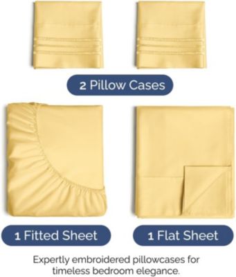4 Piece Microfiber Sheet Set - Queen