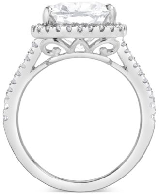 Certified Lab Grown Diamond Cushion Halo Engagement Ring (7-1/2 ct. t.w.) in 14k Gold