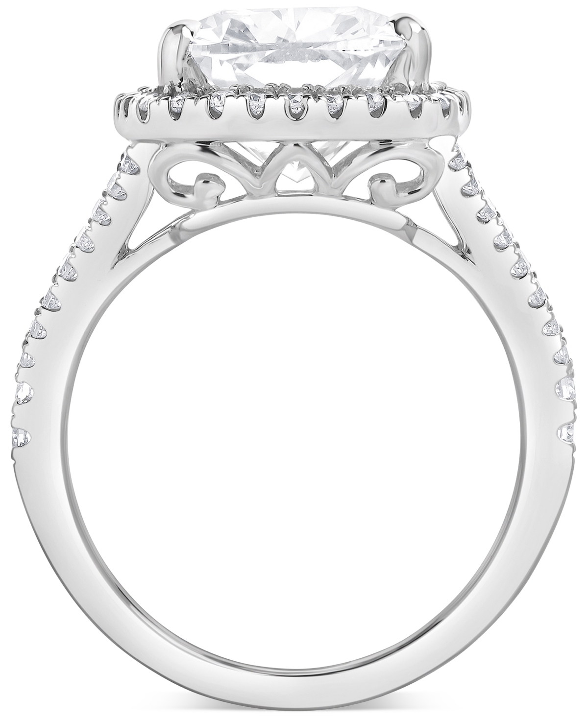 Badgley Mischka Certified Lab Grown Diamond Cushion Halo Engagement Ring (7-1/2 Ct. T.w.) In 14k Gold In White Gold